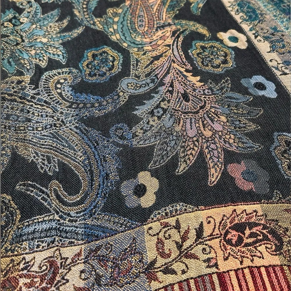 Southwestern Jewel Tone ANU Large Scarf Wrap Shawl Western Gypsy Witchy Boho NEW